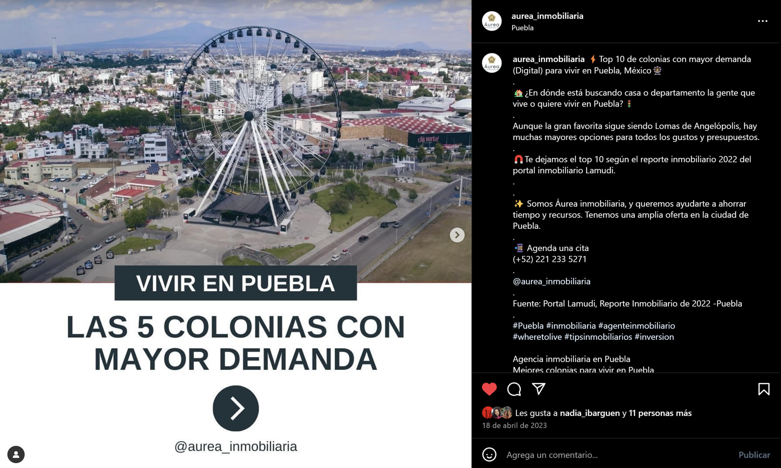 Aurea Inmobiliaria Instagram Post