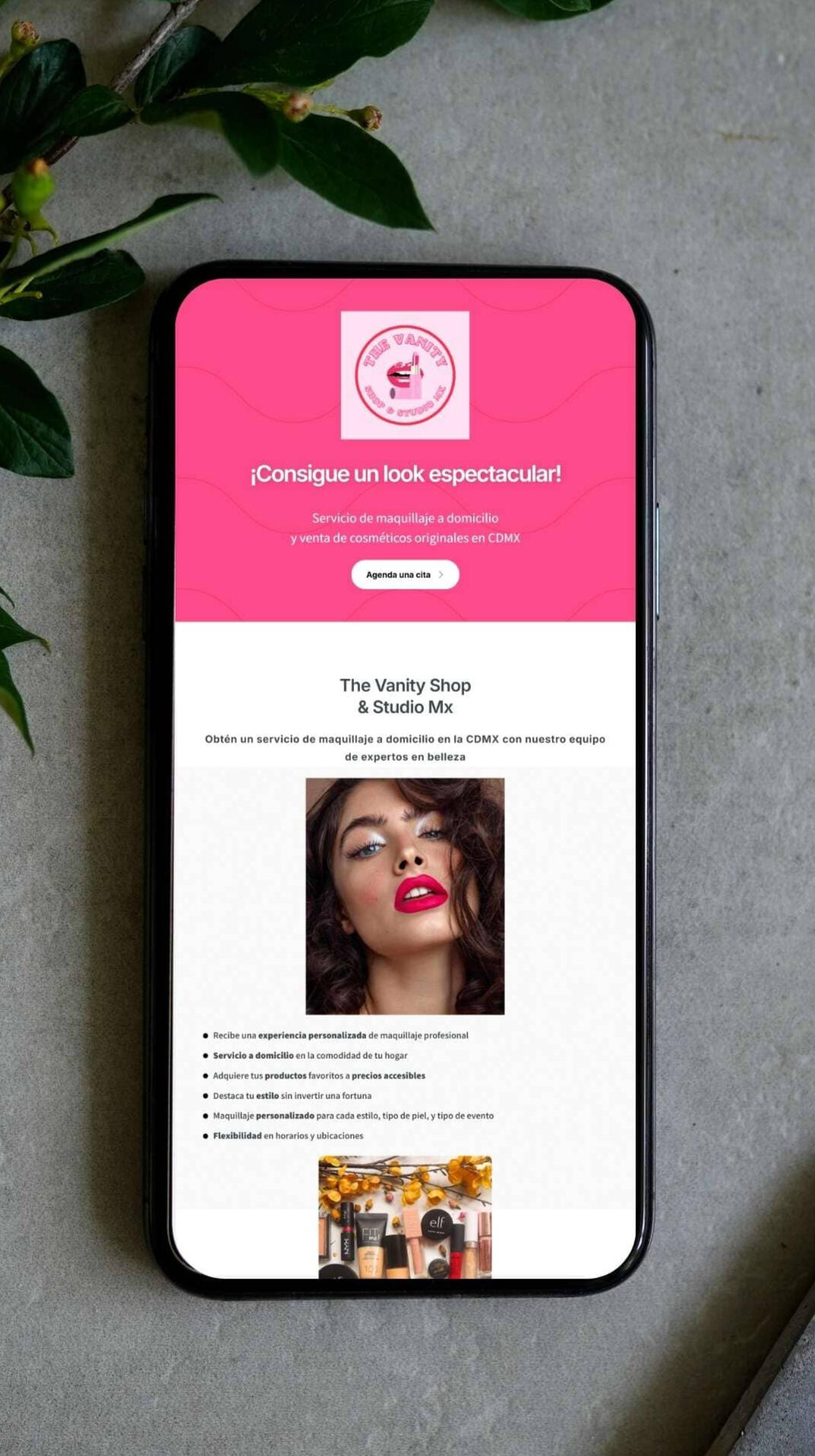 Landing page Makeup Services